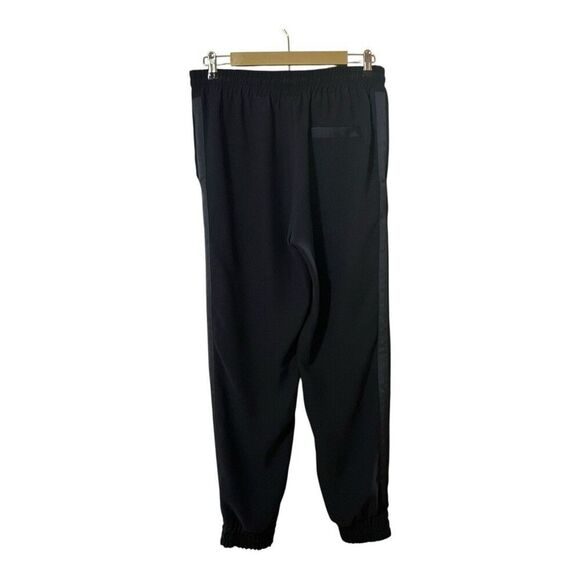 H&M Womens Size 10 Navy Blue Tuxedo Stripe Satin Trim Jogger Pants - Picture 3 of 5